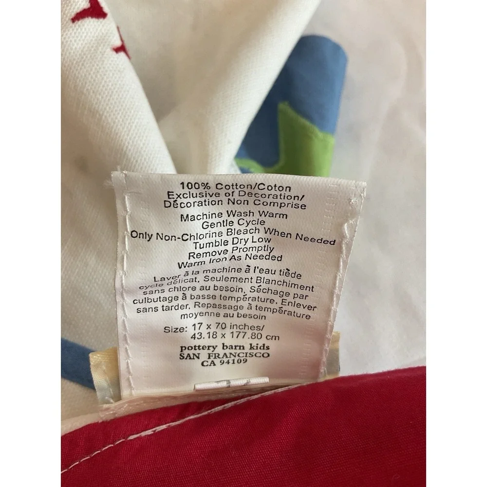 Pottery Barn Kids Baseball Pennant Sports Themed Table Runner 70x17  100% Cotton